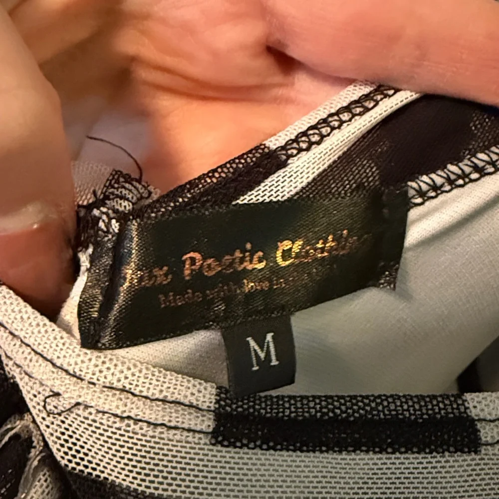 Wax Poetic Clothing Striped Black and White Ruffle Dress - Picture 2 of 4